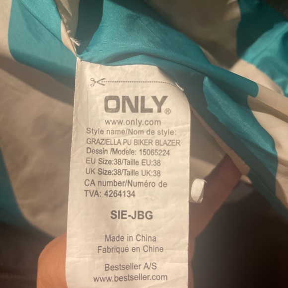 ONLY brand Graziella PU Biker Blazer - Picture 5 of 6